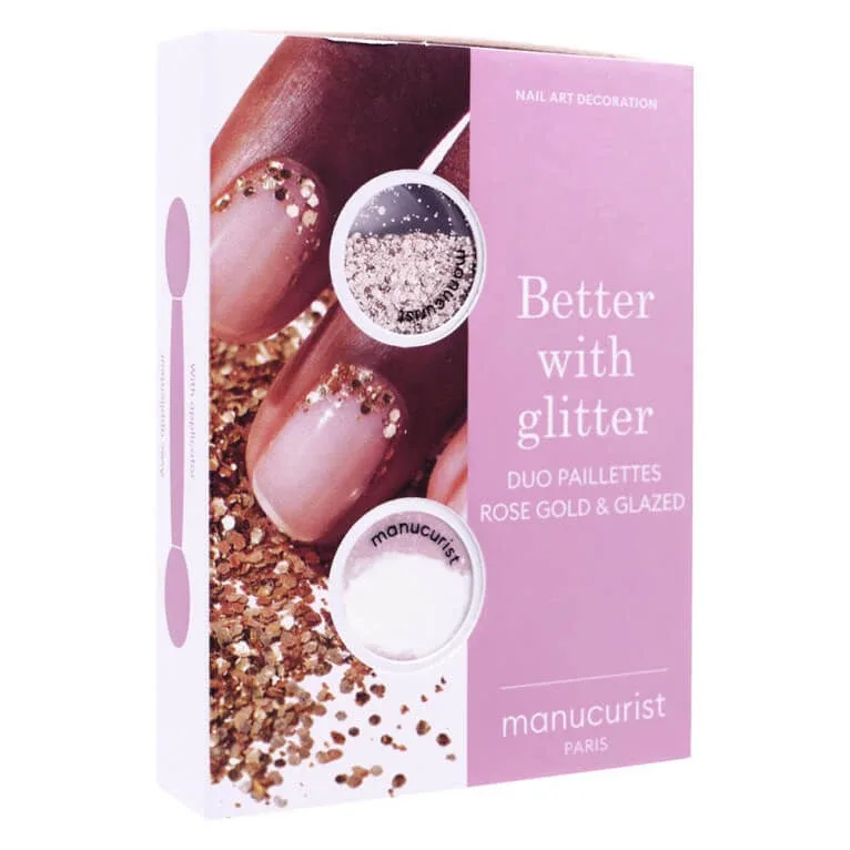 MANUCURIST DUO CU PAILLETTE ROSE GOLD & GLAZED — preț și oferte