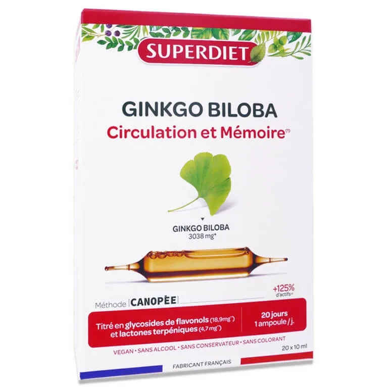 SUPERDIET GINKGO BILOBA 20 AMPOULI — preț și oferte