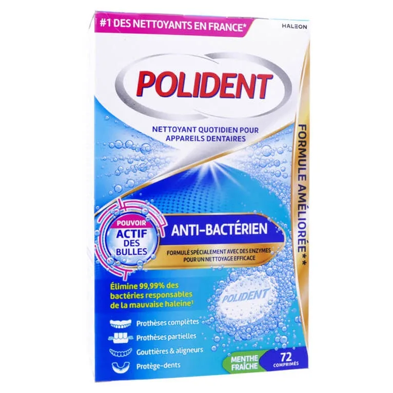 POLIDENT PRODUS DE CURĂȚARE ZILNIC ANTIBACTERIAN 72 DE COMPRIMATE — preț și oferte