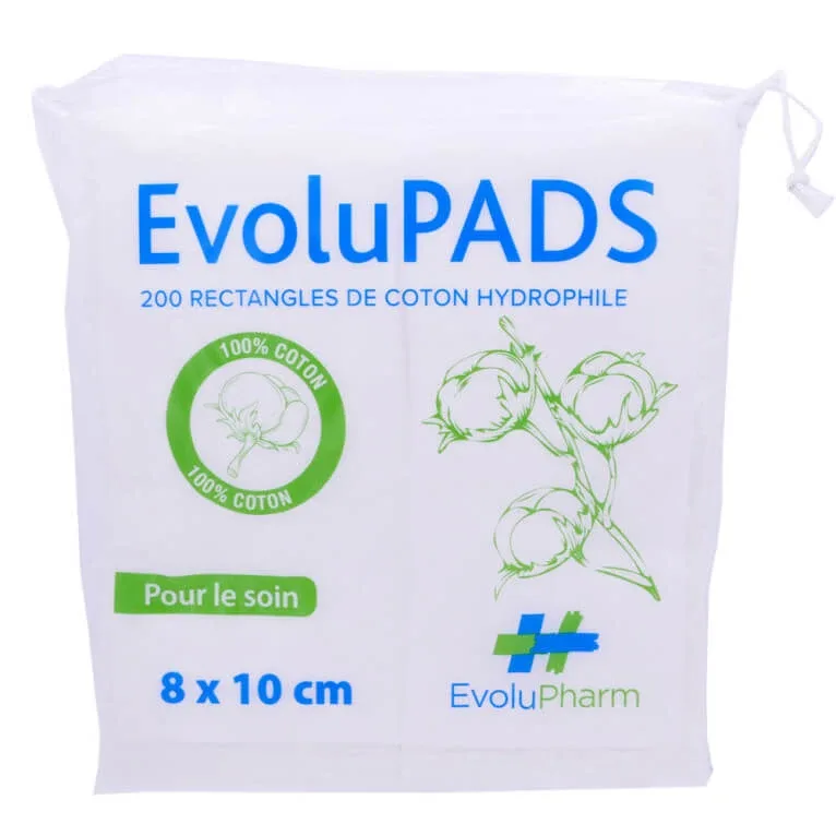 EVOLUPADS 200 de pătrate de bumbac hidrofil 8x10 cm — preț și oferte