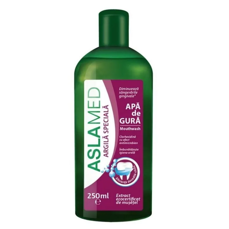 Apa de gura cu extract de musetel, clorhexidina si argila, 250 ml, AslaMed FARMEC — preț și oferte