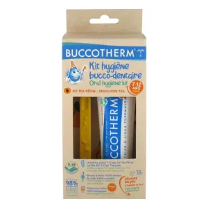 BUCCOTHERM KIT DE IGIENĂ ORALĂ 7-12 ANI BIO, AROMĂ ICE TEA CU PIERSICĂ