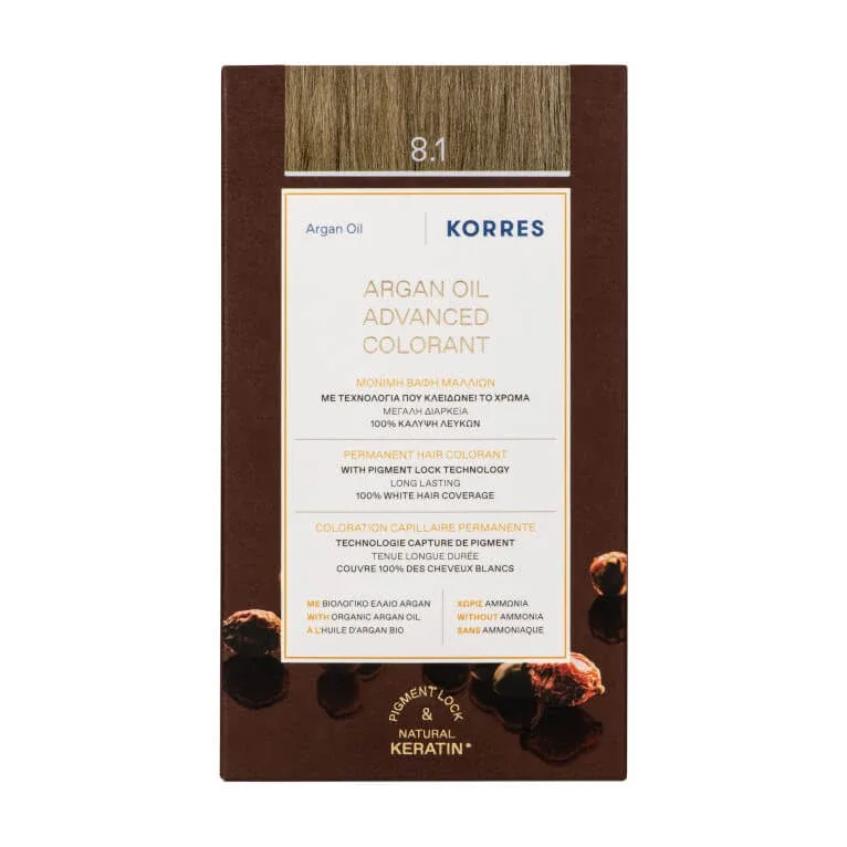 KORRES VOPSEA DE PĂR CU ULEI DE ARGAN 8.1 BLOND DESCHIS CENUȘIU — preț și oferte