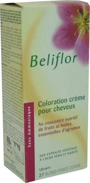 BELIFLOR CREMĂ DE VOPSEALĂ 27 BLOND ÎNCHIS CU NUANȚE DE CUPRU 120 ML — preț și oferte