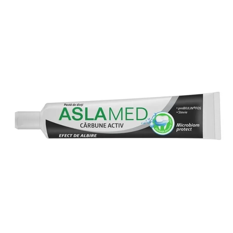 Pasta de dinti cu carbune activ, 75 ml, AslaMed FARMEC — preț și oferte
