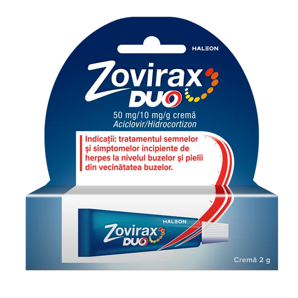 Zovirax Duo crema 50 mg/10 mg/g, Haleon | 2 g HALEON ROMANIA S.R.L — preț și oferte