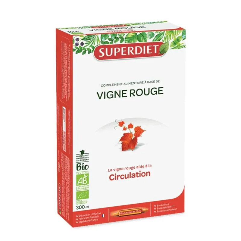 Superdiet Red Vine Organic Circulație 20 fiole — preț și oferte