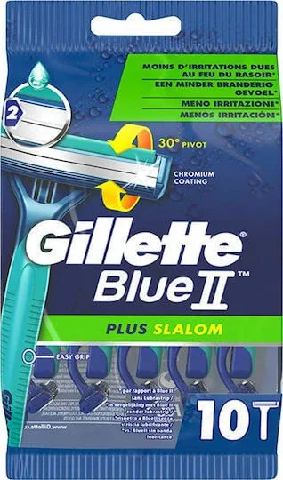 GILLETTE Blue II Plus Slalom Razors cu 2 lame și bandă Aloe pentru protecția pielii împotriva iritațiilor 10 bucăți — preț și oferte