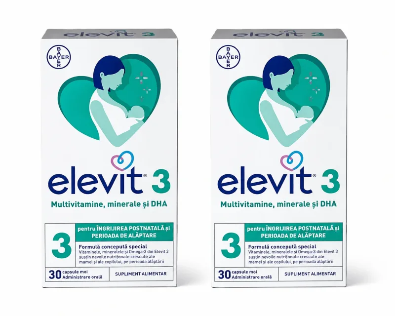 Elevit 3, Multivitamine pentru perioada postnatală și de alăptare, 2x30 capsule, Bayer — preț și oferte