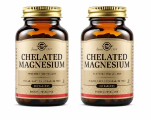 Magneziu Chelat 100 mg, 2x100 tablete, Solgar