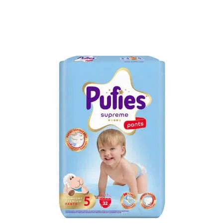 Scutece chilotel Supreme, Nr.5, 12-17 kg, 32 buc, Pufies — preț și oferte