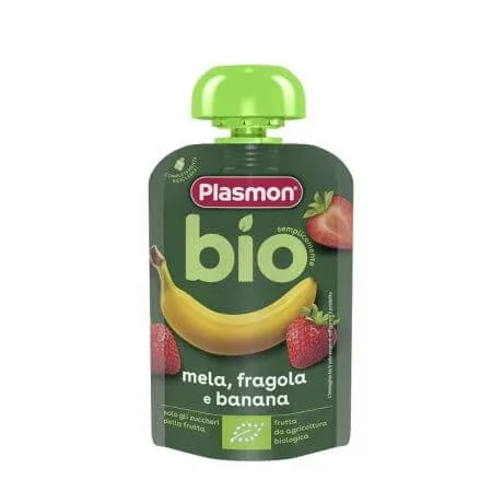 Piure bio de mar, capsuni si banane, 100 g, Plasmon — preț și oferte