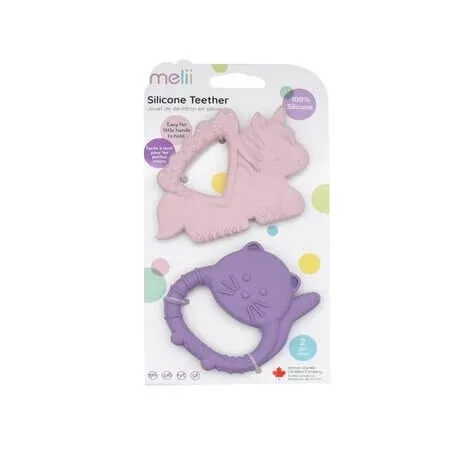 Set 2 jucarii pentru dentitie, Unicorn si Pisica, + 0 luni, Melii — preț și oferte