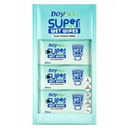 Hartie igienica umeda, Super Mini, 8 pachete x 8 bucati, Doyfresh — preț și oferte