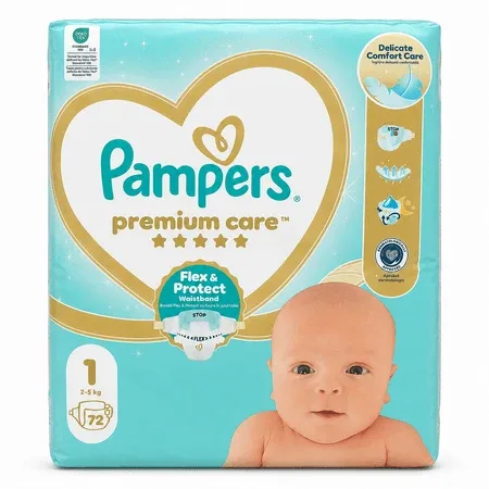 Pampers Premium care, Nr.1, 2-5 kg, 72 buc, Pampers — preț și oferte