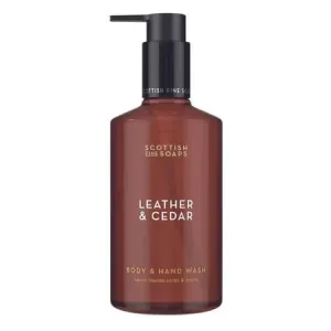 Sapun lichid de maini si corp, Leather & Cedar, 300 ml, Scottish Fine Soaps