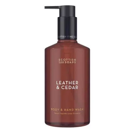 Sapun lichid de maini si corp, Leather & Cedar, 300 ml, Scottish Fine Soaps — preț și oferte