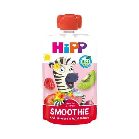 Smoothie Bio de mere, kiwi, zmeura si struguri, 1 an+, 100 g, Hipp — preț și oferte