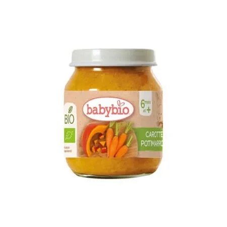 Piure Bio de morcov si dovleac, 130 g, BabyBio — preț și oferte
