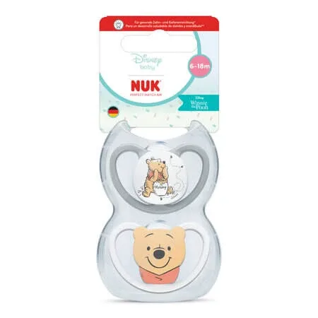 Set suzete Perfect Match Air, Winnie the Pooh, 6-18 luni, 2 bucati, Nuk — preț și oferte