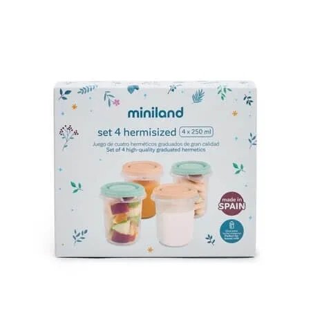 Set 4 recipiente ermetice pentru stocare hrana, Dreamland, Miniland — preț și oferte