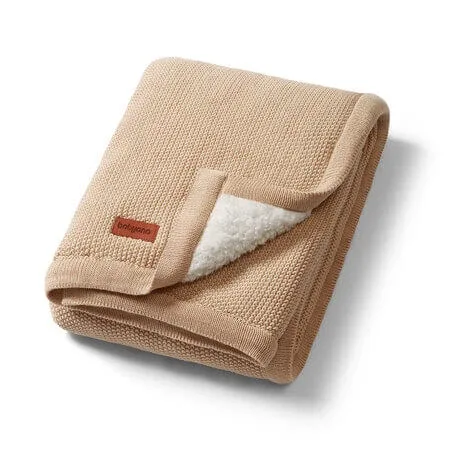 Paturica pentru copii din bumbac cu captuseala fleece, 75 x 100 cm, Maro, Babyono — preț și oferte