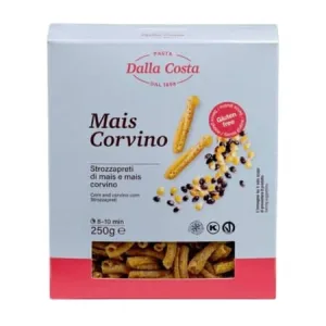 Paste strozzapreti din porumb galben si porumb corvin, 250 g, Dalla Costa