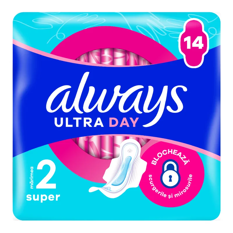 Absorbante Ultra Day Super, marimea 2, 14 bucati, Always — preț și oferte