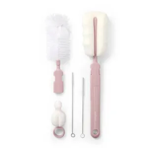 Set perii pentru biberon si tetina, Roz, Babyono