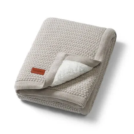 Paturica pentru copii din bumbac cu captuseala fleece, 75 x 100 cm, Gri, Babybio — preț și oferte