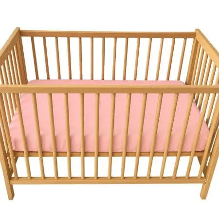 Cearceaf cu elastic dublat 2 in 1 din bumbac, cu interior impermeabil, 60x120 cm, Roz, Twindeco — preț și oferte