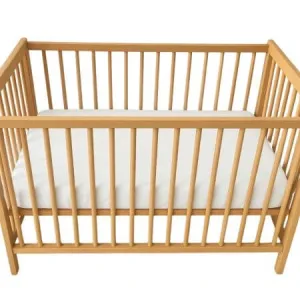 Cearceaf cu elastic dublat 2 in 1 din bumbac, cu interior impermeabil, 60x120 cm, Alb, Twindeco