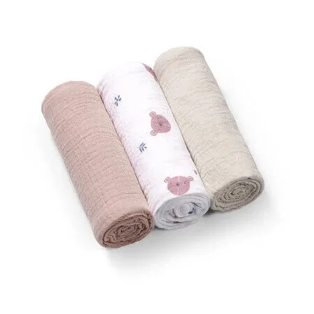 Scutece creponate din muselina, 70x70 cm, Purple, 3 bucati, Babyono — preț și oferte