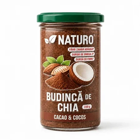 Budinca de chia cu cacao, 230 g, Naturo — preț și oferte