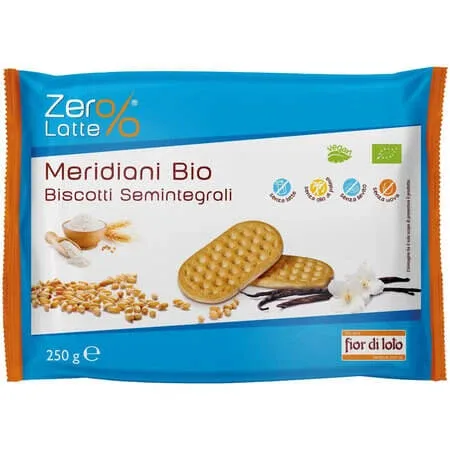Biscuiti Bio Vegani Semintegrali Meridiani, 250 g, Fior Di Loto — preț și oferte
