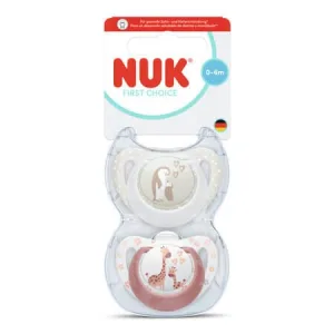 Set suzete First Choice, Pinguin/Girafa, 0-6 luni, 2 bucati, Nuk