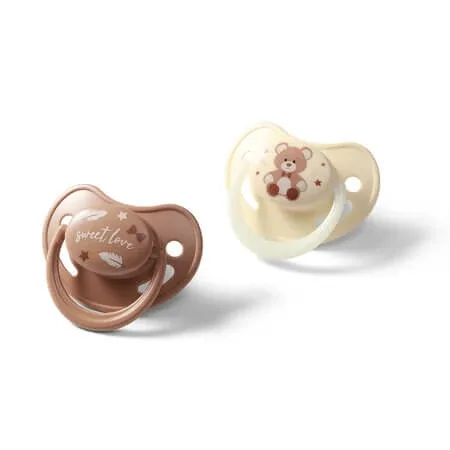 Suzete anatomice din silicon Night & Day, 0-6 luni, 2 bucati, Babyono — preț și oferte