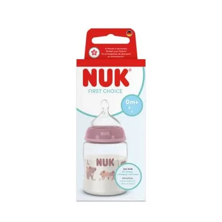Biberon cu termocontrol si tetina din silicon flux S First Choice, 0 luni+, 150 ml, Nuk — preț și oferte