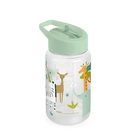 Sticla de tranzitie cu pai din tritan, Kiddie Jungle, 1 bucata, Miniland — preț și oferte