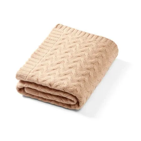 Paturica pentru copii din lana merinos, 75 x 100 cm, Maro, Babyono — preț și oferte