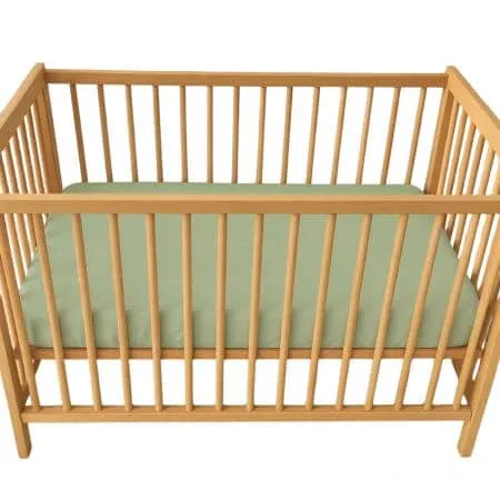 Cearceaf cu elastic dublat 2 in 1 din bumbac, cu interior impermeabil, 60x120 cm, Verde, Twindeco — preț și oferte
