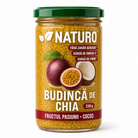 Budinca de chia cu fructul pasiunii, 230 g, Naturo — preț și oferte
