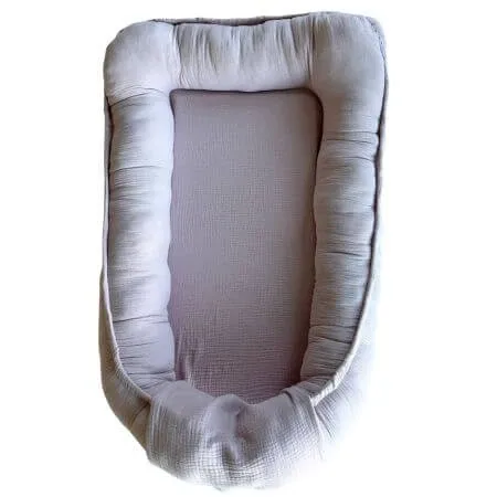 Babynest din muselina cu 2 fete, Roz Antic, 0 luni+, Twindeco — preț și oferte