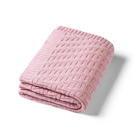 Paturica pentru copii tricotata din bumbac, 75 x 100 cm, Roz, 0 luni+, Babybio — preț și oferte