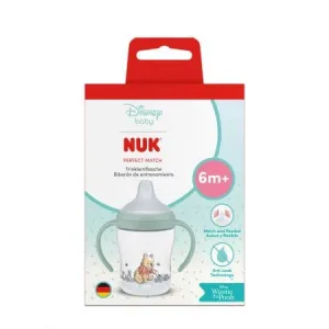 Biberon cu toarte si tetina de invatare Perfect Match, Winnie, 6 luni+, 150 ml, Nuk
