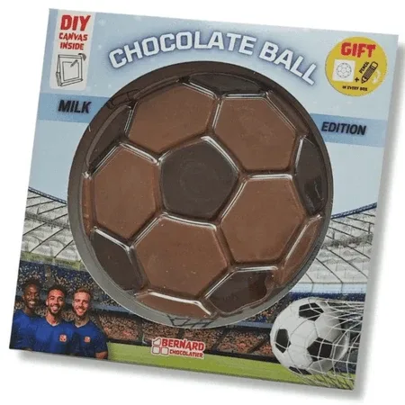 Ciocolata belgiana cu lapte si ciocolata neagra in forma de minge de fotbal, 105, Bernard Chocolate — preț și oferte