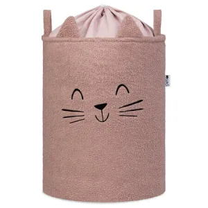 Cos pliabil pentru depozitare, Pink, Fluffy Toy Boucle Cat, 43 L, Sipo