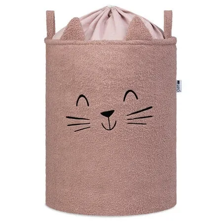 Cos pliabil pentru depozitare, Pink, Fluffy Toy Boucle Cat, 43 L, Sipo — preț și oferte