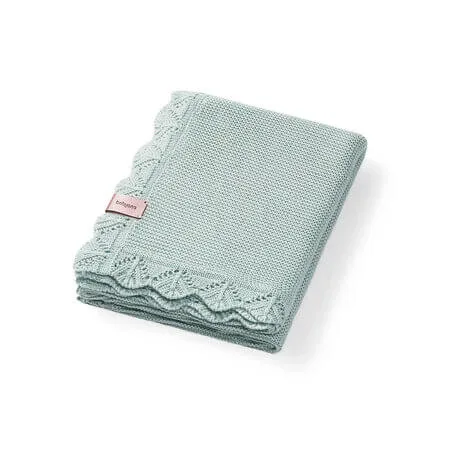 Patura tricotata din bambus, 75 x 100 cm, Verde, Babyono — preț și oferte
