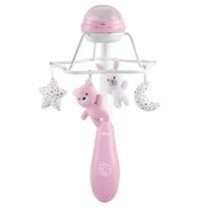 Carusel muzical cu proiectie 3 in 1, Rainbow, Roz, 0 luni+, Chicco